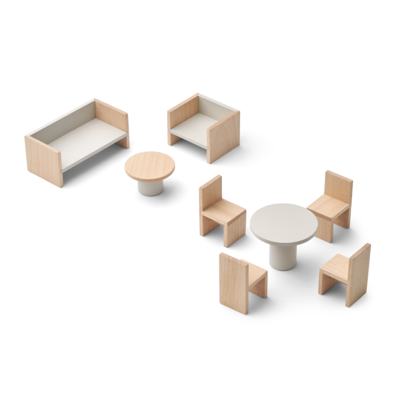 Set mini mobiliario madera