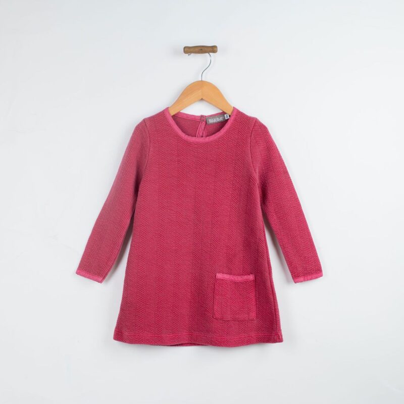 Vestido bolsillito fresa invierno