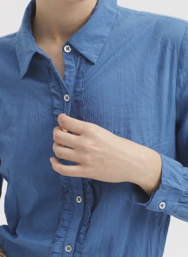 Camisa lisa azul - Imagen 3