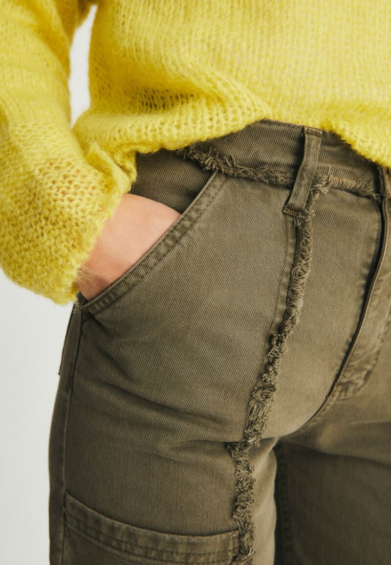 Pantalón sarga deshilachado - Imagen 3