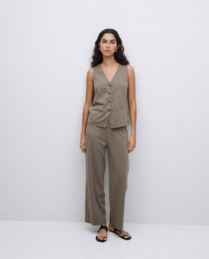 Pantalones culotte bolsillos