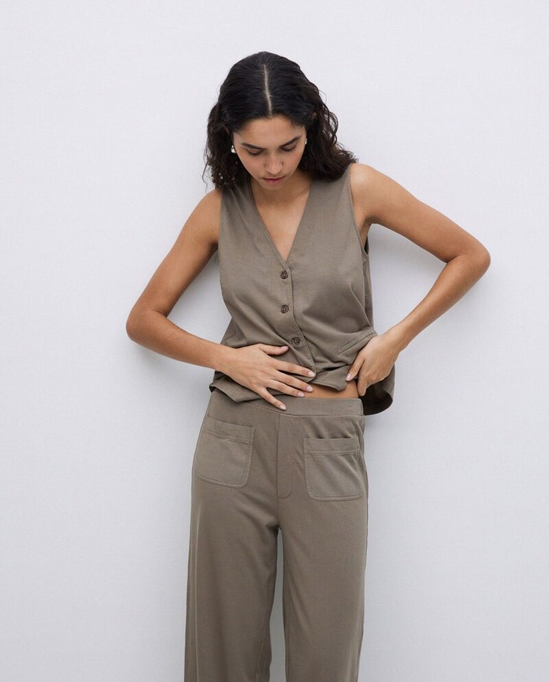 Pantalones culotte bolsillos - Imagen 2