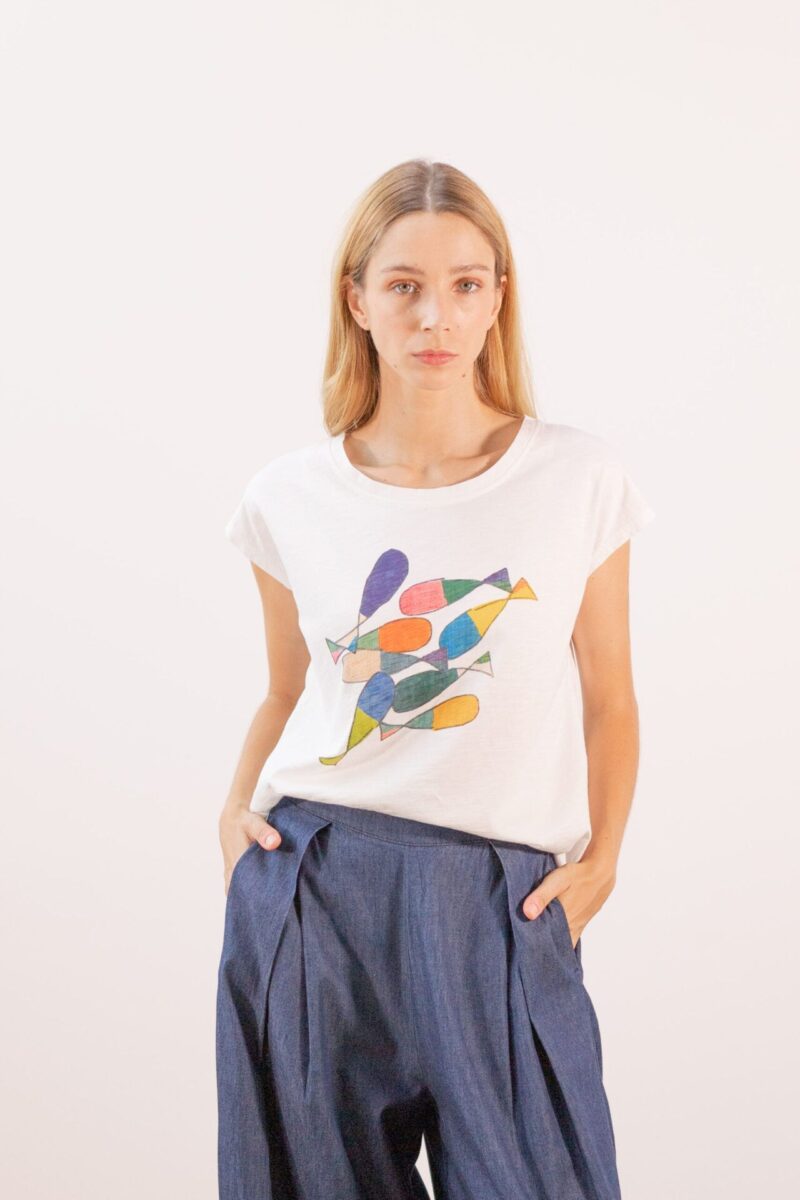 Camiseta cruda peces
