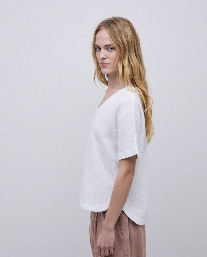 Blusa pico doble gasa - Imagen 2