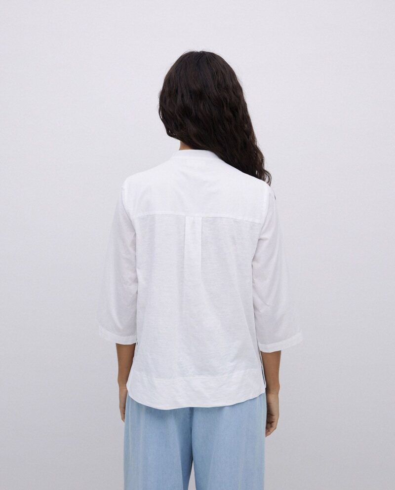 Camisa bimateria cuello mão - Imagen 3