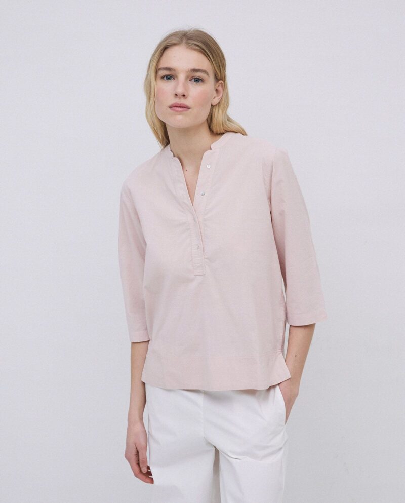 Camisa bimateria cuello mão - Imagen 4