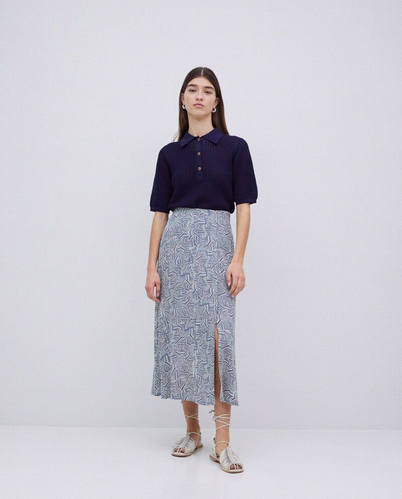 Falda midi viscosa