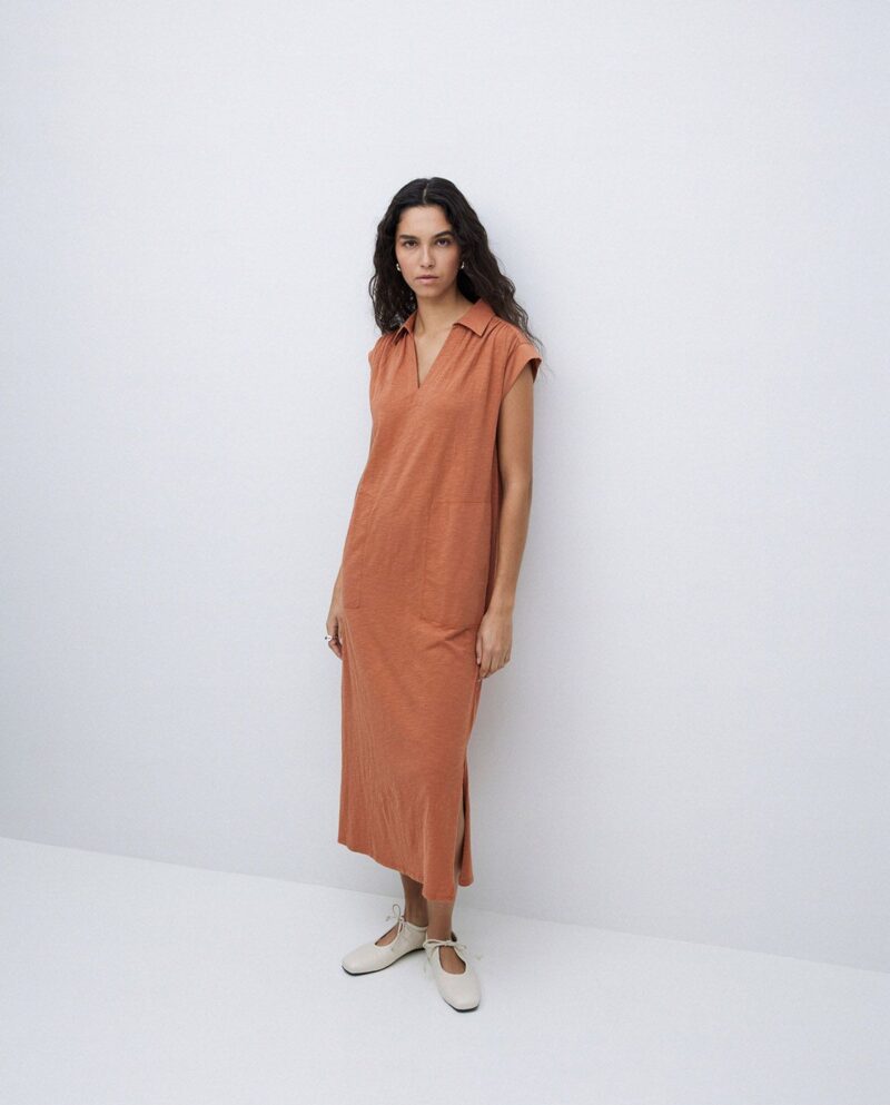Vestido camisero flamé