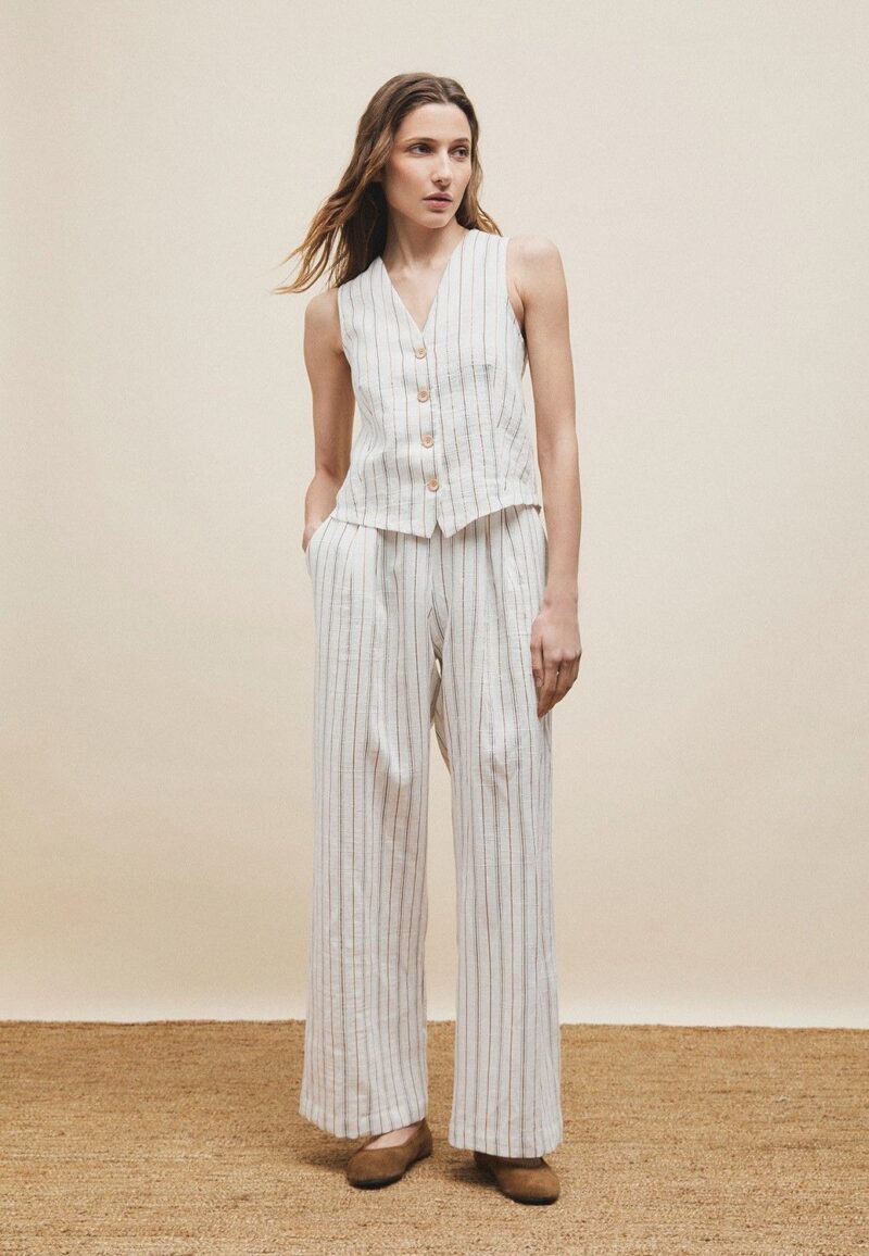 Pantalon rayas ancho