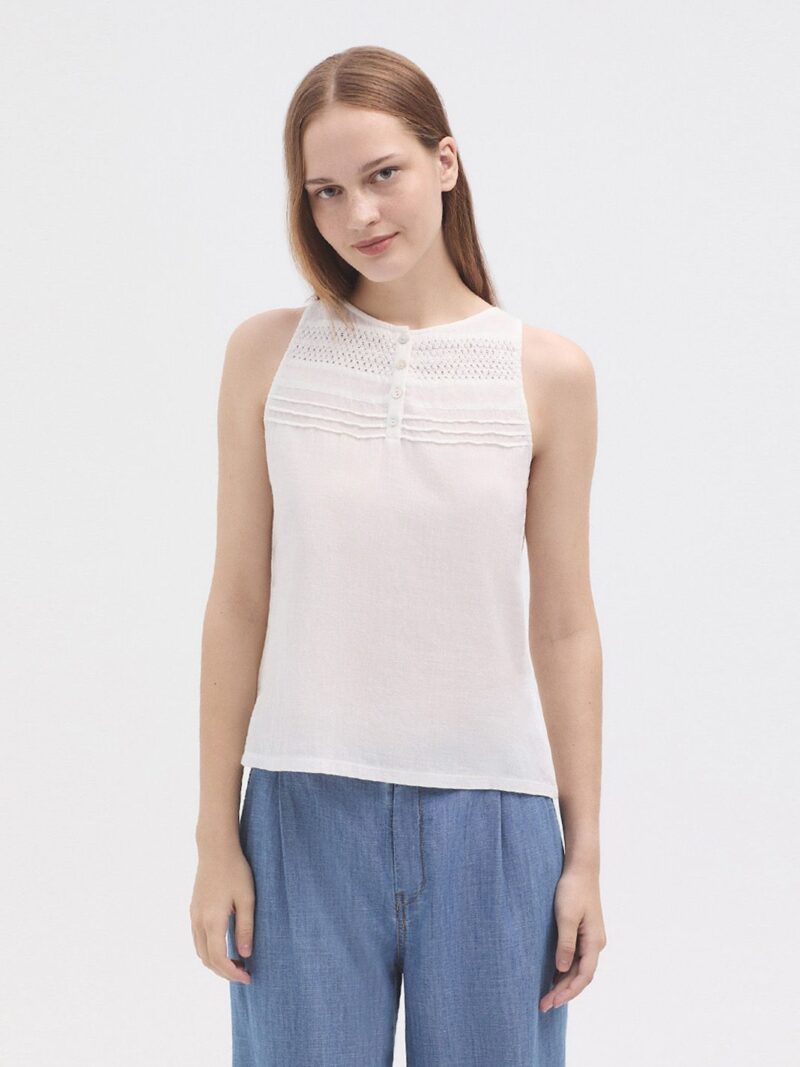 Camiseta combinada tirantes puntilla
