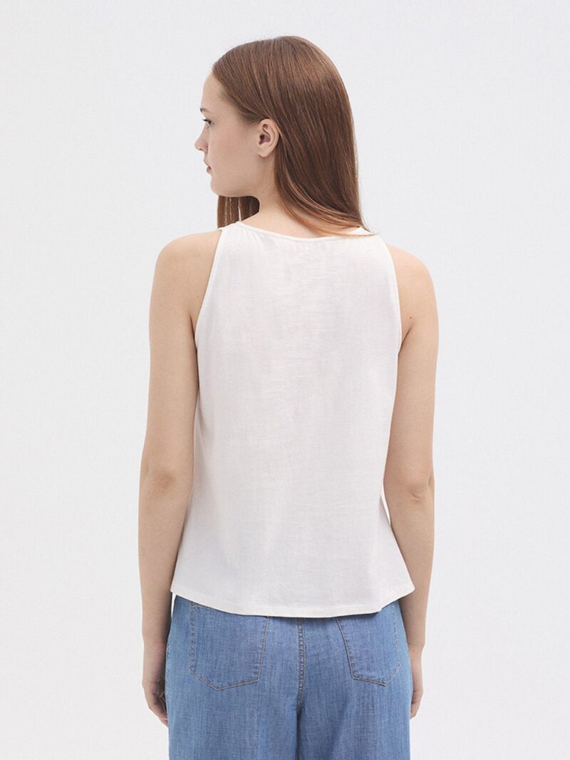 Camiseta combinada tirantes puntilla - Imagen 2