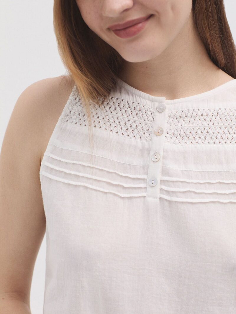 Camiseta combinada tirantes puntilla - Imagen 3