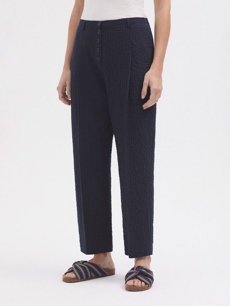 Pantalon raya diplo tejido arrugado - Imagen 4