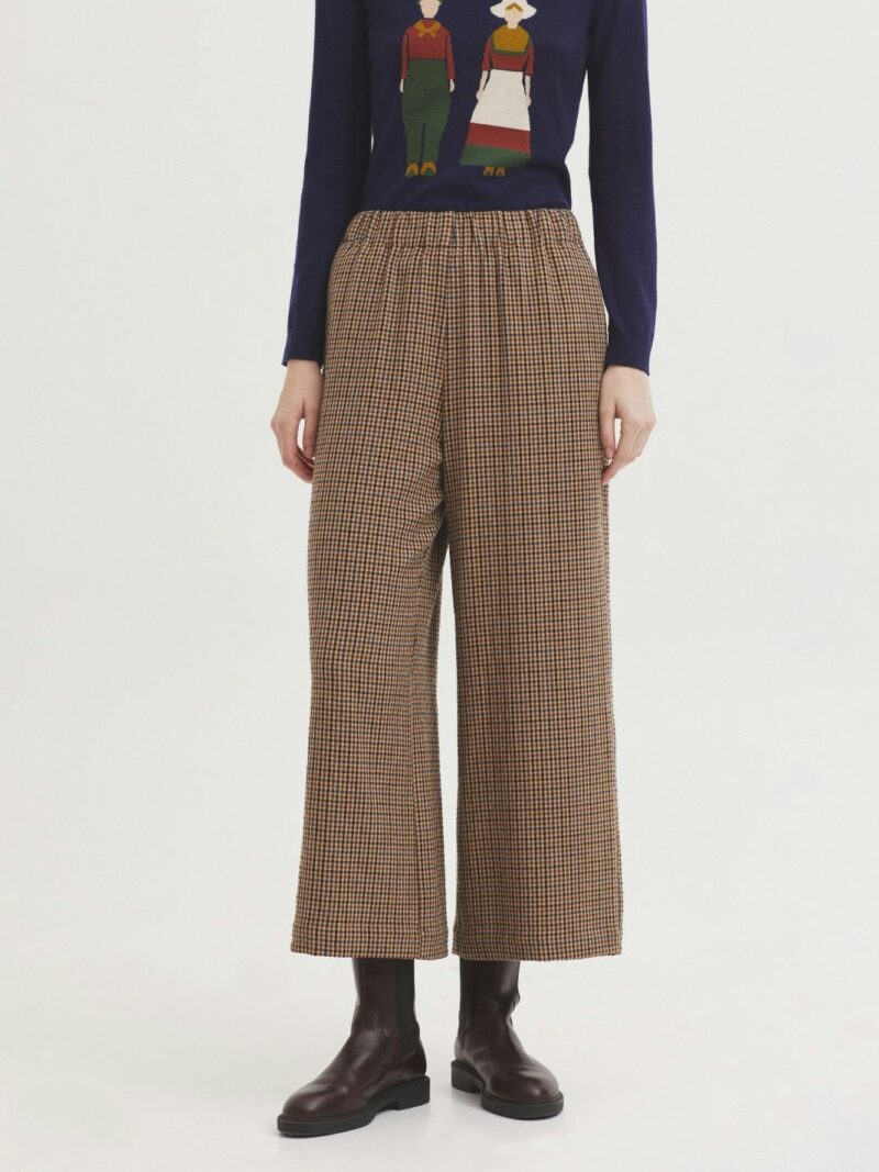 Pantalón de cuadros efecto arrugado