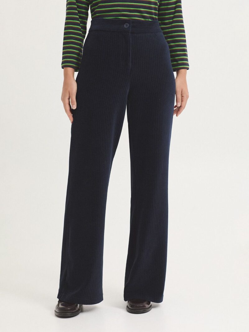 Pantalón cremallera pana elástica